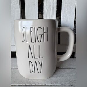Rae Dunn Cream Mug - Sleigh All Day